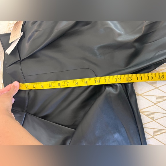 MOTHER High Waisted Tunnel Vision Pleated Wide Leg Faux Leather Pants Size 27 - Picture 13 of 16